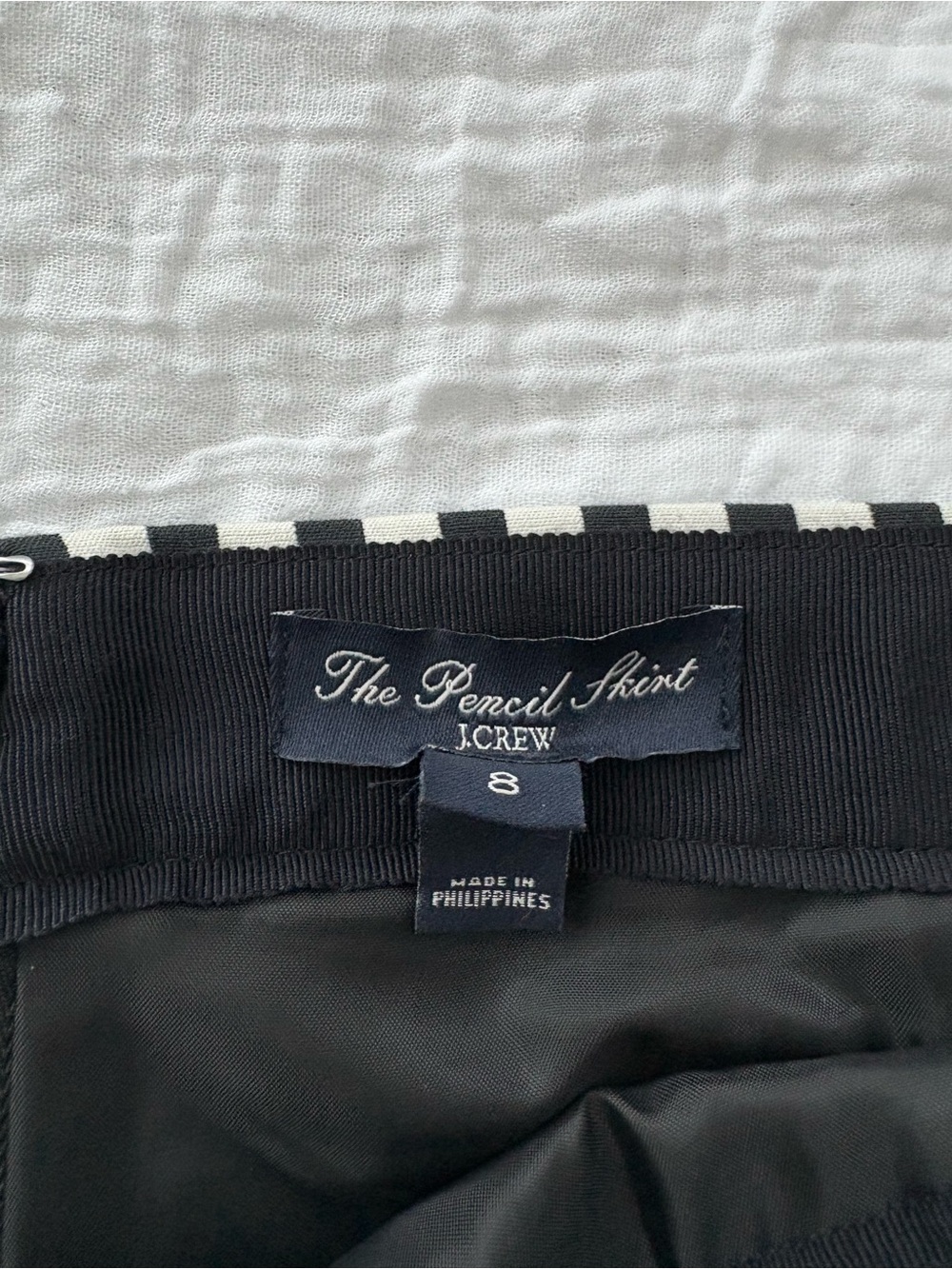 J.Crew The Pencil Skirt Size 8 Black White Grid Print Pencil Skirt - Picture 8 of 10